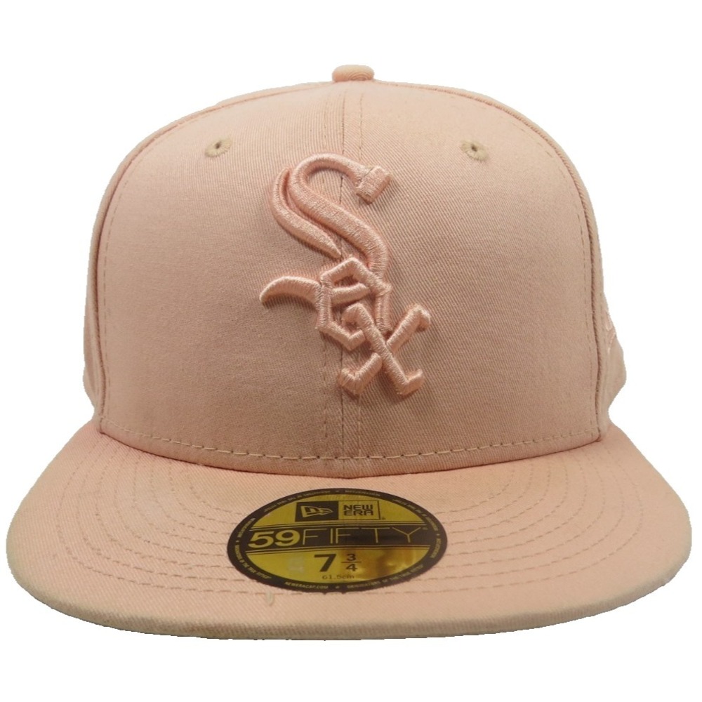 New Era 59FIFTY Chicago White Sox Hat Men 7 3/4 Blush Pink Custom Fitted Cap NWT